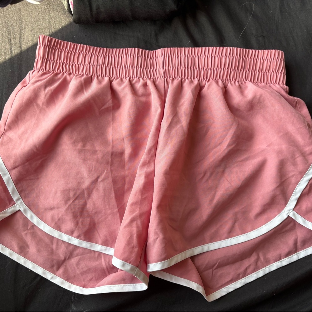 Athletic Works Pink Athletic Shorts with Curved Hem